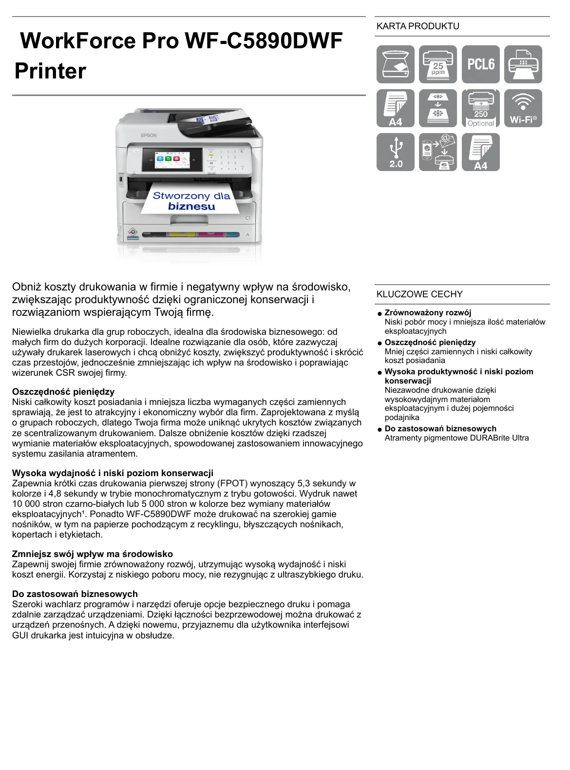 WorkForce Pro WF-C5890DWF — zdjęcie 3